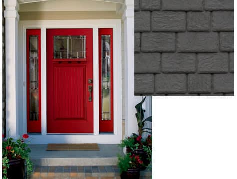 DaVinci Slate Gray Synthetic Slate with a red front door