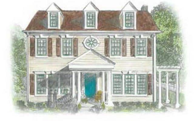Colonial Home Drawing
