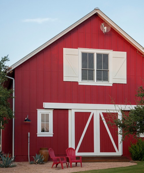 traditional barn with red and white exterior