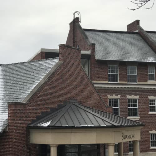 brownell talbot campus building with a davinci composite slate roof