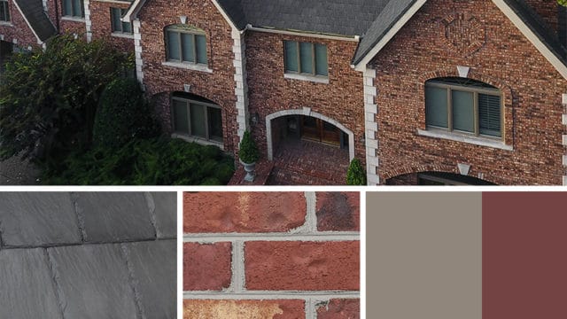 Exterior Color Scheme for brick and Bellaforté Slate Gray roof