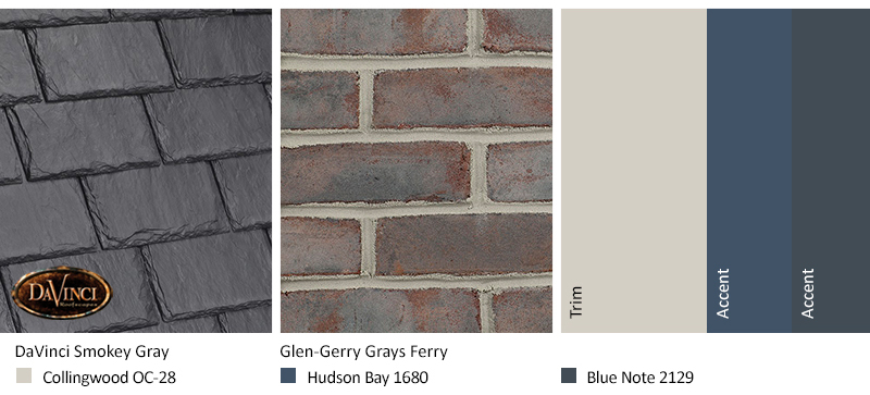 Sgray brick exterior color schemes with ingle-width Slate Smokey Gray