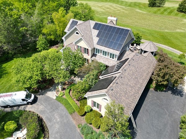 2024 roofing trends include renewed interest in solar panels. 