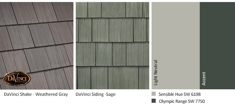 1. Single-Width Slate – Weathered Gray – Sage exterior color schemes shake siding