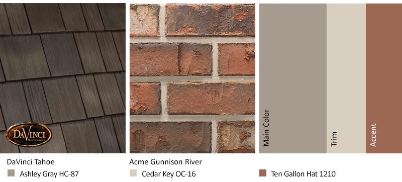 Exterior Color Scheme for brick and Select Shake Tahoe roof